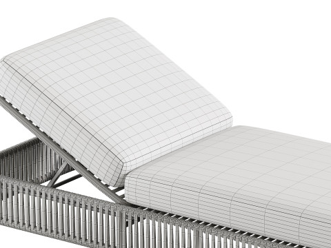 High quality sun lounger makes it comfortable with aluminum frame with woven rope and includes sun p Modello 3D