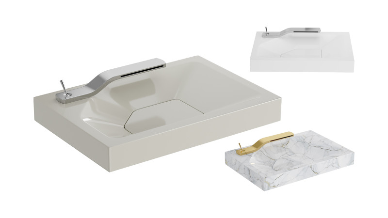 The Ribbon Bathroom Basin Model 3D .c4d .max .obj .3ds .fbx .stl .blend