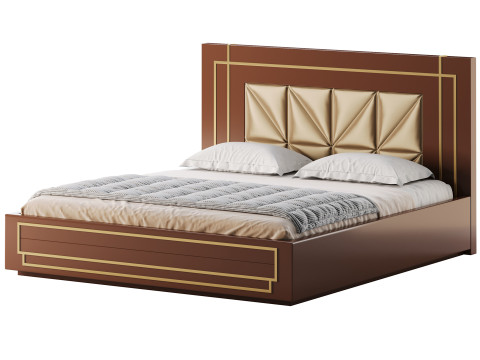 Timber Diamond Bed 3D Model