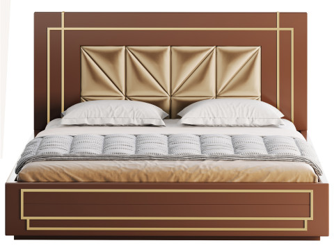 Timber Diamond Bed Model 3D