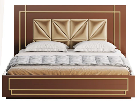 Ł&oacute;żko z drewna diamentowego Model 3D