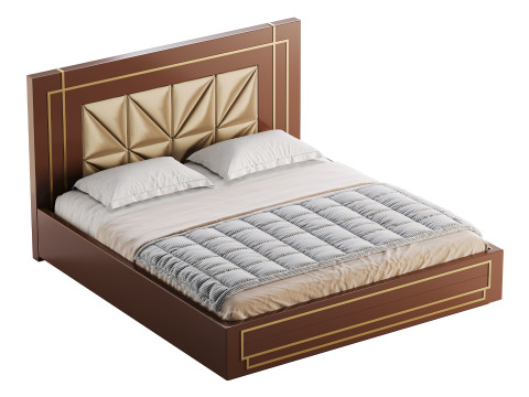 Timber Diamond Bed Model 3D