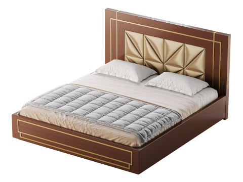 Timber Diamond Bed Model 3D