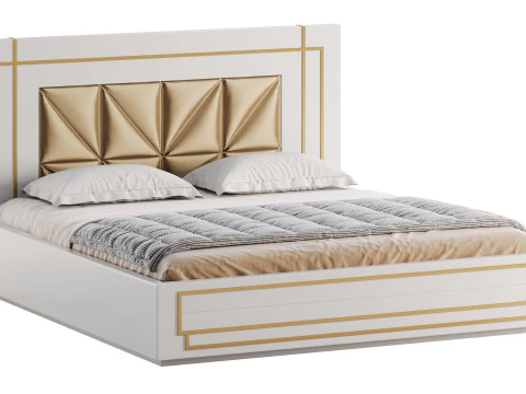 Ł&oacute;żko z drewna diamentowego Model 3D