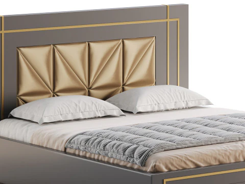 Ł&oacute;żko z drewna diamentowego Model 3D