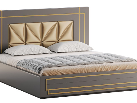 Timber Diamond Bed Model 3D
