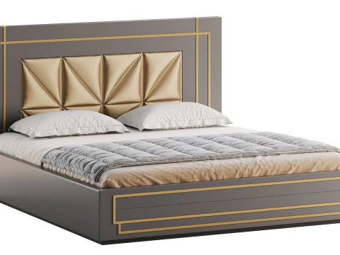 Ł&oacute;żko z drewna diamentowego Model 3D