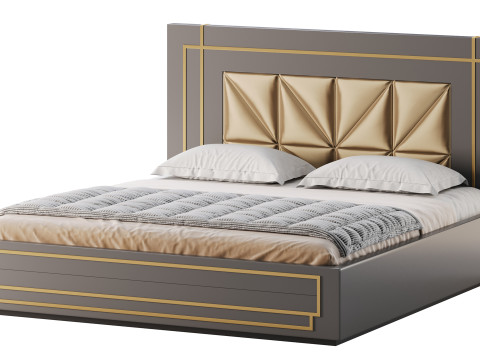 Timber Diamond Bed Model 3D