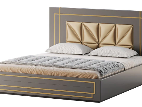 Ł&oacute;żko z drewna diamentowego Model 3D