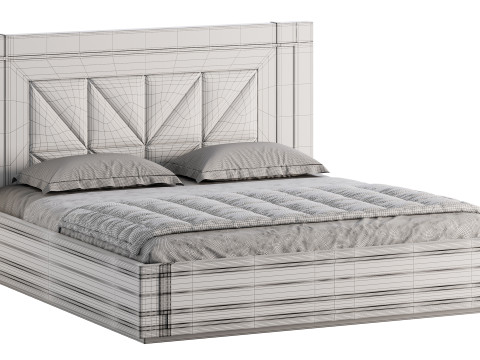 Timber Diamond Bed Model 3D