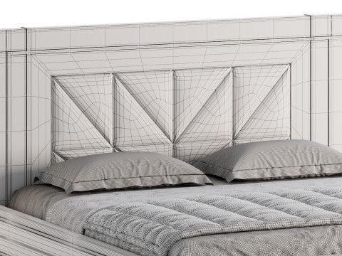 Timber Diamond Bed Model 3D