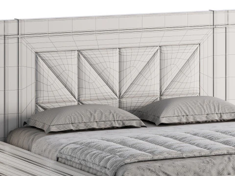 Ł&oacute;żko z drewna diamentowego Model 3D