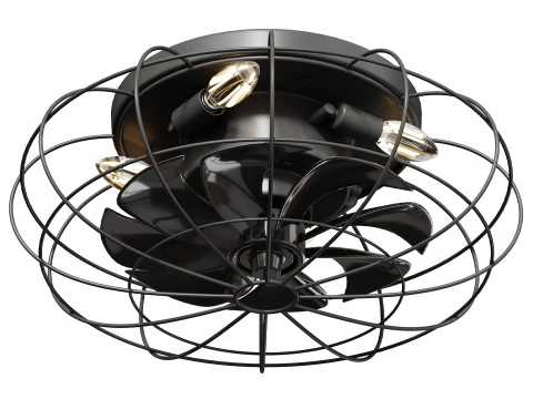 Vintage Iron Remote Control Ceiling Fan light 3D Model