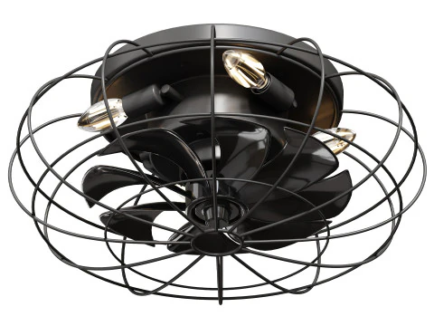 Vintage Iron Remote Control Ceiling Fan light 3D Model