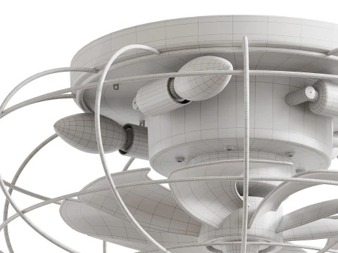 Vintage Iron Remote Control Ceiling Fan light 3D Model