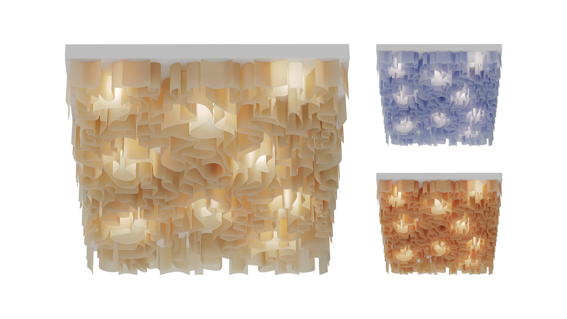 Wave ceiling 3D Model .c4d .max .obj .3ds .fbx .stl .blend 