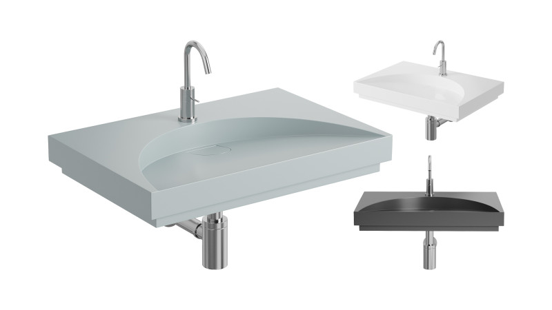White Stone Flat Washbasin 3D 模型 .c4d .max .obj .3ds .fbx .stl .blend 