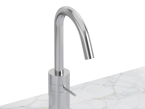 White Stone Flat Washbasin 3D 模型