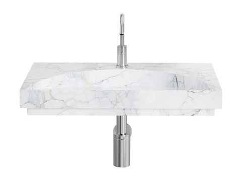 Lavabo plano de piedra blanca Modelo 3D