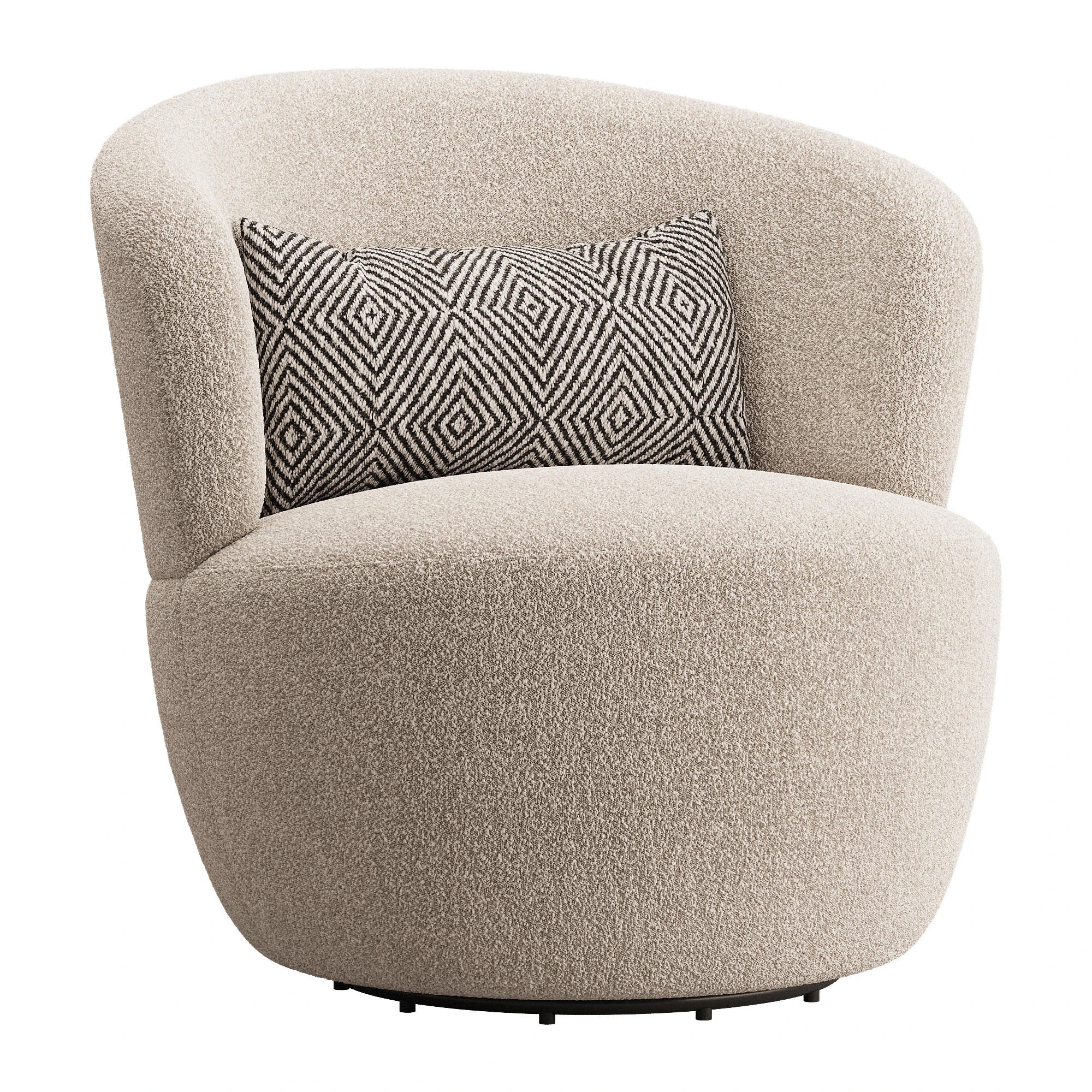 Cadeira girat&oacute;ria &acirc;mbar Boucle Modelo 3D .c4d .max .obj .3ds .fbx .stl .blend 