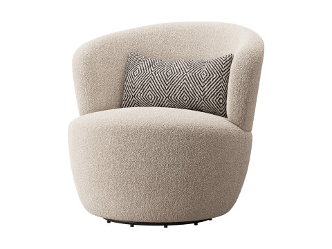 Amber Boucle Swivel Chair 3D Model