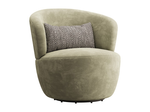 Amber Boucle Swivel Chair 3D Model
