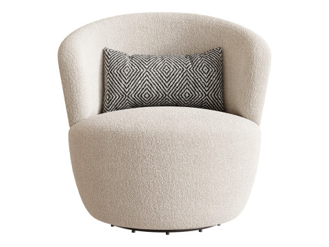 Amber Boucle Swivel Chair 3D Model