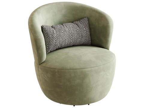 Amber Boucle Swivel Chair 3D Model