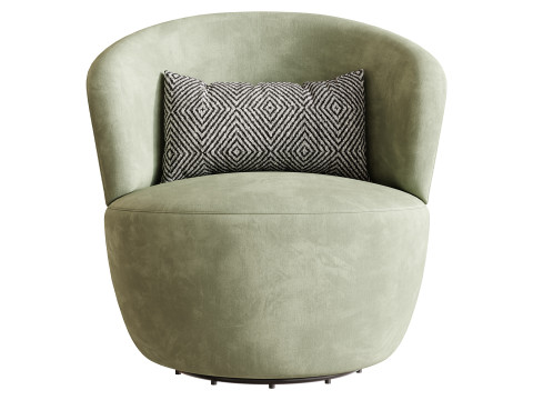 Amber Boucle Swivel Chair 3D Model