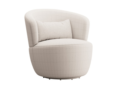 Amber Boucle Swivel Chair 3D Model