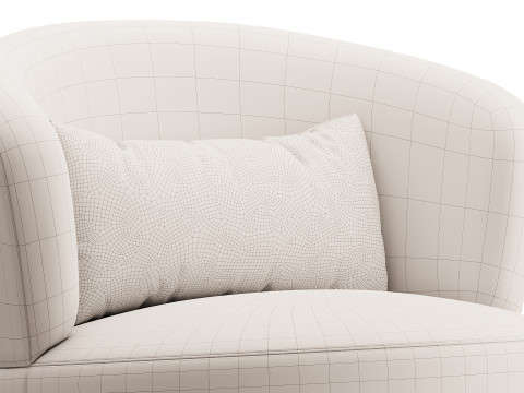 Amber Boucle Swivel Chair 3D Model
