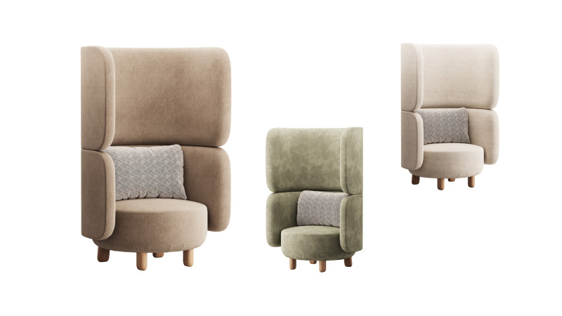 Armchair Here Nearby Space 2 Yellow 3D 모델 .c4d .max .obj .3ds .fbx .stl .blend 