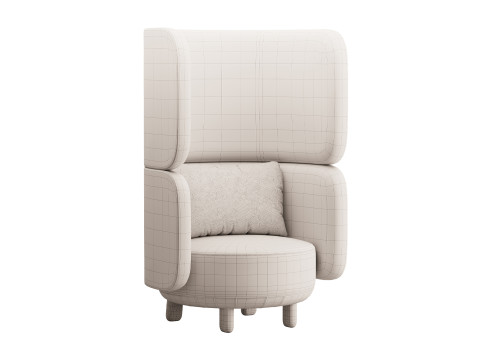 Armchair Here Nearby Space 2 Yellow 3D 모델