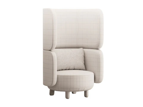 Armchair Here Nearby Space 2 Yellow 3D Model