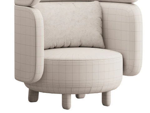 Armchair Here Nearby Space 2 Yellow 3D Model