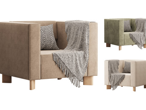 Armchair Velvet Light 3D Model