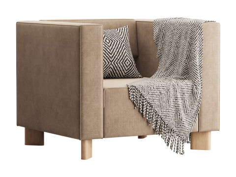 Armchair Velvet Light 3D Model