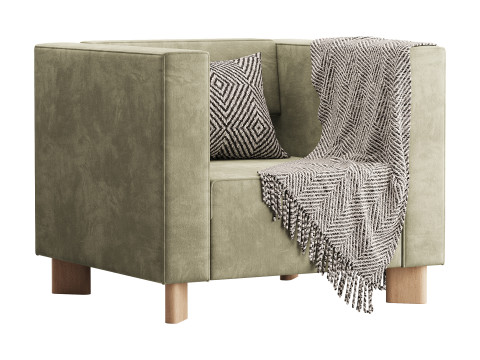 Armchair Velvet Light 3D Model