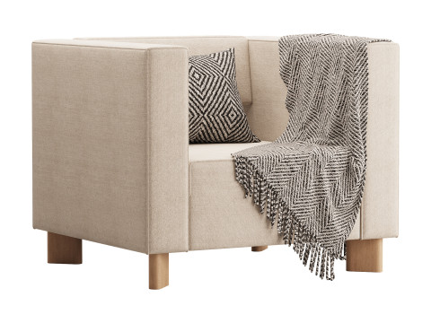 Armchair Velvet Light 3D Model