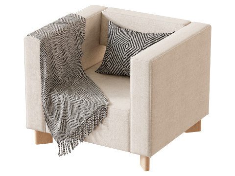 Armchair Velvet Light 3D Model