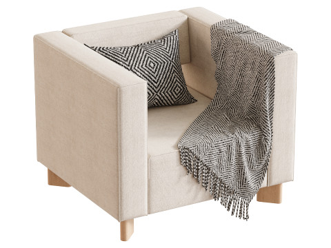 Armchair Velvet Light 3D Model