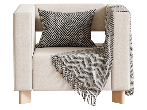 Armchair Velvet Light 3D Model