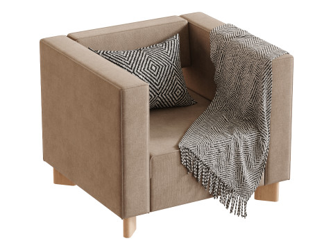 Armchair Velvet Light 3D Model