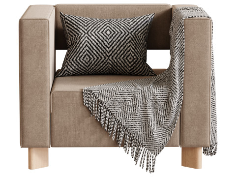 Armchair Velvet Light 3D Model