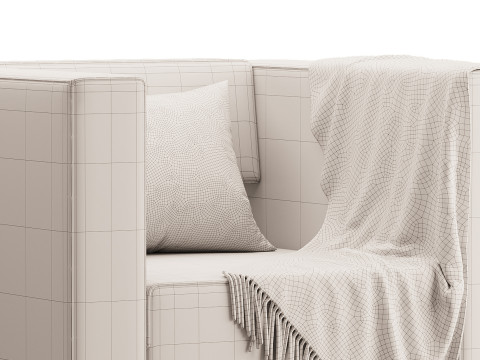 Armchair Velvet Light 3D Model