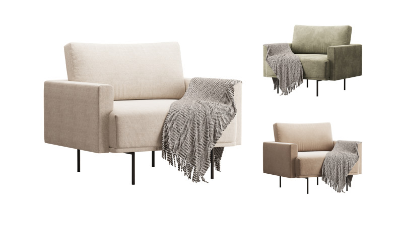 Armchair Misl Barhat Emerald 3D 모델 .c4d .max .obj .3ds .fbx .stl .blend 