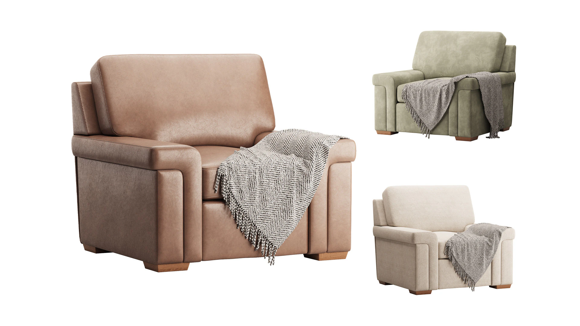 Blanchard Fabric Chair 3D Model .c4d .max .obj .3ds .fbx .stl .blend 