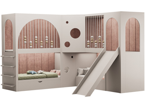 Childrens bunk bed 24 3D Model