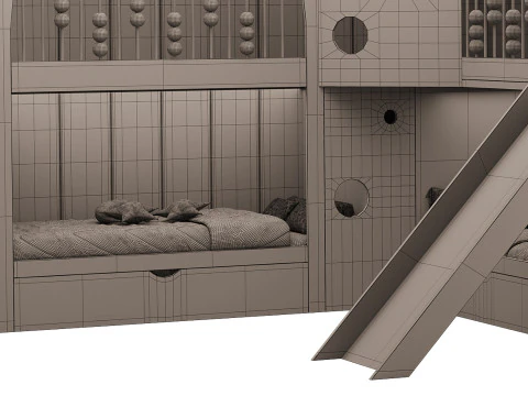 बच्चों का चारपाई बिस्तर 24 3D मॉडल