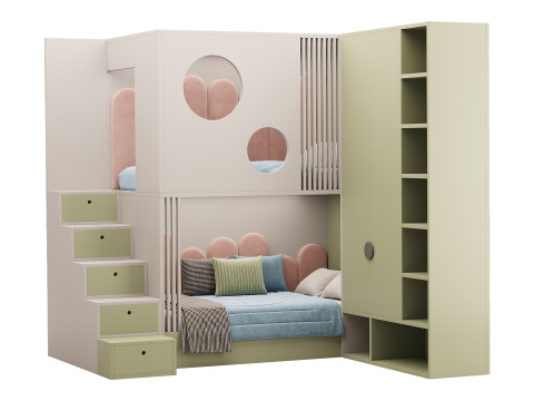 Childrens bunk bed 29 3D Model